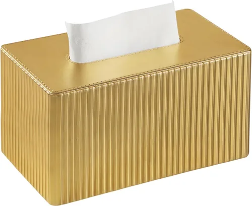 Miniatura 11 de Funda de Caja de Paños de Cuero PU Cuadrada, Soporte de Caja de Paños Rectangular con Cierre Magnético, Soporte de Paños Decorativo para Baño Dorado