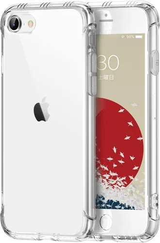 Miniatura 14 de ONES Funda transparente para iPhone 8 Plus/7 Plus, funda delgada de silicona TPU suave, funda protectora militar contra caídas para teléfono