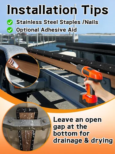 Miniatura 6 de PAMASE Boat Trailer Bunk Carpet - Ultra Thick Wear-Resistant Marine Carpeting Covers for Boat Lift Bunks, Shock Absorption Padding Mats Parts
