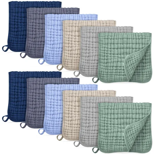 Unnivoll Paños de muselina para eructos para bebé, 100% algodón, para niños y niñas, grandes, 20 x 10 pulgadas, extra suaves y absorbentes, paquete