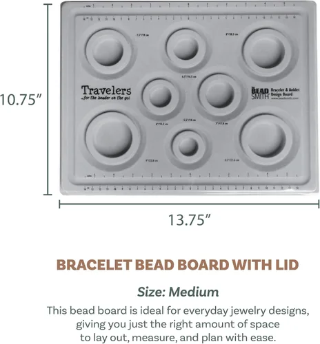 Miniatura 3 de The Beadsmith Elements - Tablero de cuentas con diseño de pulsera y tobillera – 13.75 x 10.75 x 1 pulgadas – Cubierta transparente extraíble