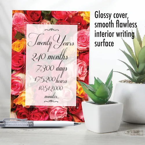 Miniatura 3 de NobleWorks Tarjeta de notas de aniversario del 20º hito con sobre, 20 años de amor, tarjeta de matrimonio para esposa, marido, parejas, conteo