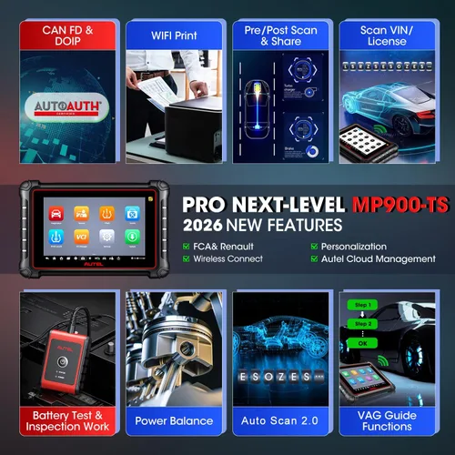 Miniatura 8 de Autel Scanner MaxiPRO MP900TS, 2026 8 pulgadas MP900-TS Top TPMS y ECU C0ding como MS906 Pro-TS, hasta de MaxiSYS MS906 PRO MP900BT MK900TS