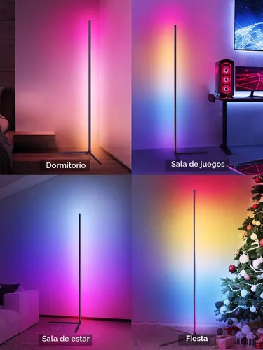 Miniatura 6 de Tyute Lámpara de pie de esquina, lámpara de esquina LED RGB con sincronización de música, aplicación inteligente y control remoto, luz de ambiente