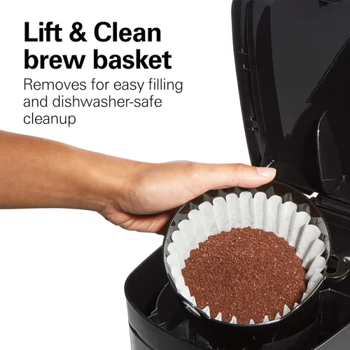 Miniatura 9 de Hamilton Beach Cafetera de goteo programable de 12 tazas con 3 opciones de preparación, jarra de vidrio, pausa y vierte automáticamente, acero