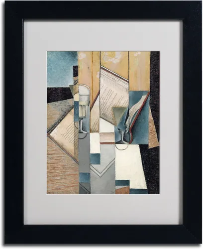 Miniatura 2 de Trademark Fine Art The Book 1913 - Obra de arte de Juan Gris, marco negro, 11 x 14 pulgadas