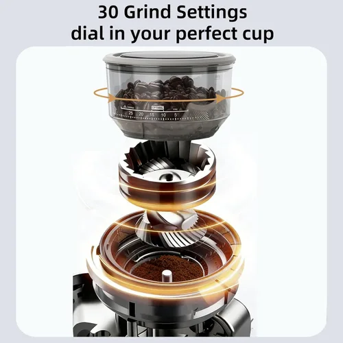 Miniatura 4 de Máquina de café expreso de 15 barras con molinillo de café antiobstrucciones integrado, máquinas de café Expresso con varita de vapor de leche
