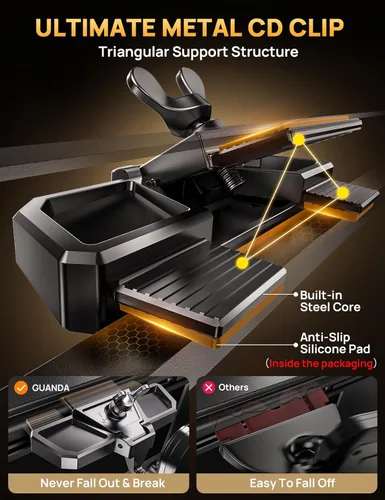 Miniatura 4 de Soporte de teléfono para CD, soporte para teléfono de coche y clip de ventilación de aire [Compatible con fundas gruesas], soporte de teléfono
