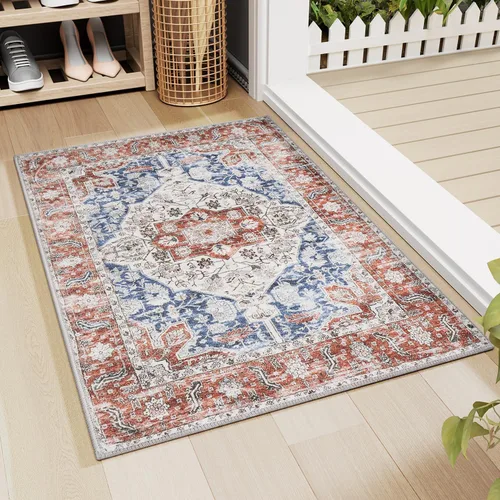 Hargiis Alfombra de área, 2 x 3, antideslizante, lavable, alfombra para puerta interior, alfombra para dormitorio, cocina, entrada o baño, alfombra