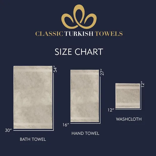 Miniatura 6 de Classic Turkish Towels CTT - Juego de 12 paños de primera calidad, 100% algodón turco, altamente absorbentes y de secado rápido, toallas faciales