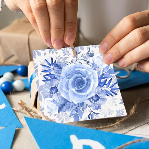 Miniatura 5 de 28 hojas de papel para álbumes de recortes, papeles especiales florales para álbumes de recortes de 160 g / m², paquete de papel para manualidades