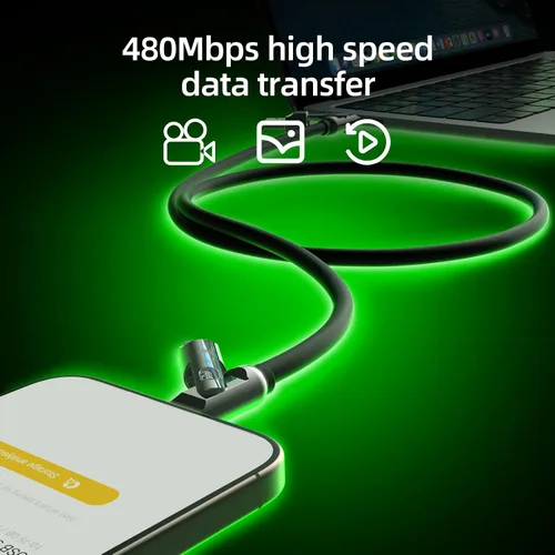 Miniatura 7 de MFish Cable de carga rápida 4 en 1, 6.6 pies 240 W PD 3.1 USB-A/USB-C a USB-C e Lightning, cable de carga múltiple de silicona con funda, compatible