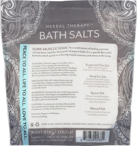Miniatura 2 de Soothing Touch Sales de baño para aliviar la tensión y dolores musculares, eucalipto, clavo de olor y menta, 32 onzas