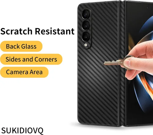Miniatura 4 de Para Samsung Galaxy Z Fold 5 Skin Wrap Phone Sticker Fibra de Carbono 3M Vinilo Ultra Delgado Ultraligero Etiqueta Protector de Vidrio Película