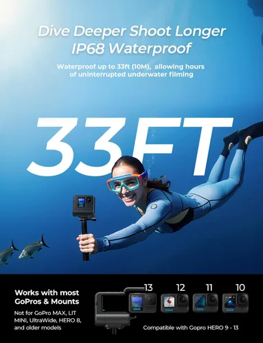 Miniatura 4 de Re-Fuel Paquete de batería extendida de 9 horas para GoPro Hero 13 12 11 10 9 Negro, Banco de energía recargable a prueba de polvo y agua de 33 pies