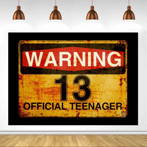 Miniatura 5 de Lofaris Letrero de advertencia de cumpleaños número 13 para niños y niñas, cartel oficial de cumpleaños 13, cartel oficial para adolescentes de 13
