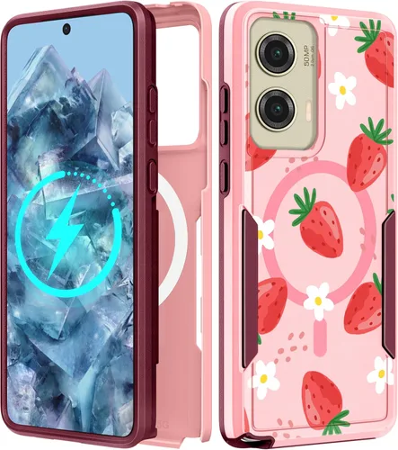 Miniatura 25 de Funda para Moto G 5G 2024 – Compatible con MagSafe para mujeres y niñas, bonita funda protectora magnética para teléfono, diseño femenino Kawaii