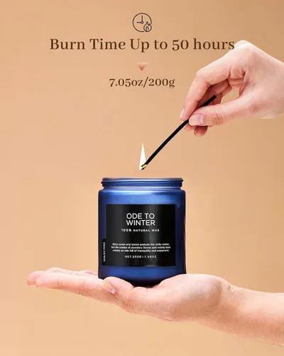 Miniatura 4 de M&SENSE Ode to Winter - Vela perfumada para el hogar, cera de soja natural, mecha de algodón, aroma de invierno, 7.05 onzas hasta 50 horas de tiempo