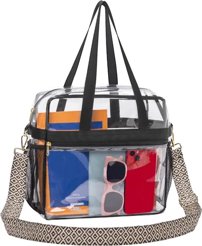 Miniatura 12 de Paxiland Clear Bag for Stadium Events, 12x6x12 inches Tote Bag with Detachable Reinforced Strap for Sports Concert and Work