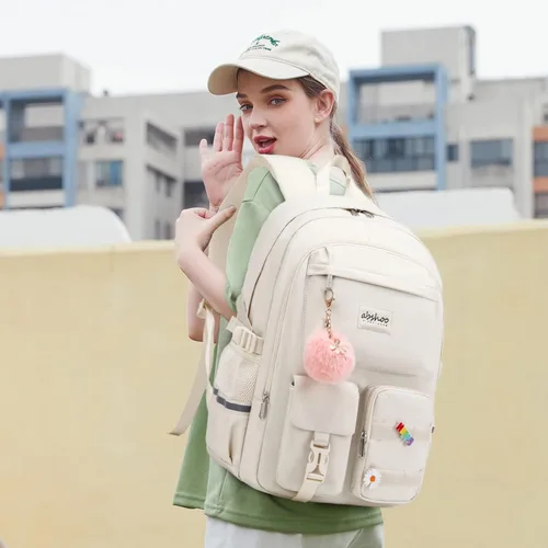 Miniatura 8 de Mochila grande para estudiantes con laptop de abshoo para mujeres universitarias, adolescentes de escuela secundaria y media, bolsa de libros, Beige