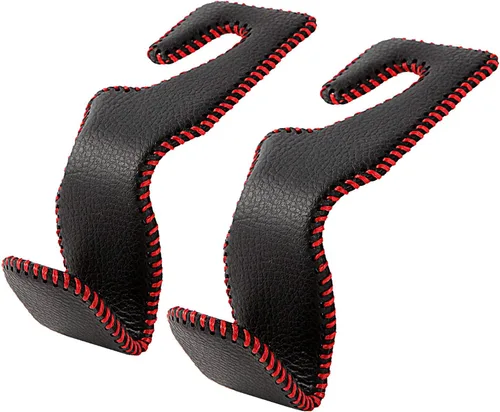AMVOYOA Gancho para Reposacabezas de Coche, Colgador de Cuero para Asiento Trasero de Vehículo para Almacenamiento de Bolso, Bolsa de Comestibles y