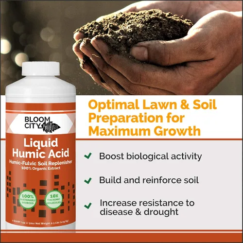Miniatura 2 de Bloom City Fórmula Orgánica Líquida de Salud del Suelo Húmico, Excelente para Plantas de Interior, Jardines y Césped, Cuarto de Galón (32 oz)
