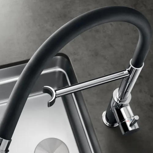 Miniatura 10 de BLANCO 402447 CATRIS Flexo Semi-Pro Pull-Down Grifo De Cocina De Arco Alto 1.5 GPM - Cromo