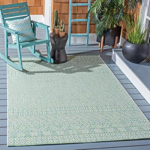 Miniatura 61 de SAFAVIEH Alfombra lavable al aire libre, colección Courtyard - 2'3" x 5', gris y negro, no desprende pelusa y fácil limpieza, ideal para patio