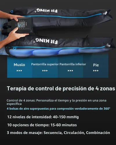 Miniatura 4 de FIT KING Sistema Profesional de Recuperación de Piernas con Compresión de Aire, Botas de Masaje de Compresión de Piernas Recargables y Sin Cable