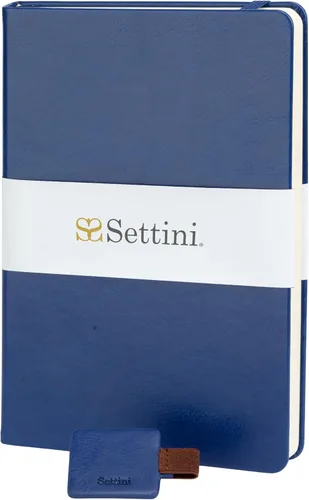 Miniatura 12 de SETTINI Cuaderno de diario para escribir, cuaderno de tapa dura de cuero vegano – Bucle para bolígrafo, bolsillos traseros y diseño plano, 120 GSM