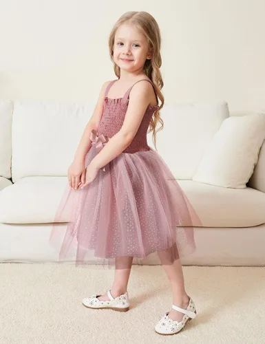Miniatura 3 de Vestido tutú en capas para niñas pequeñas, sin mangas, vestido de tul de princesa para boda, fiesta de cumpleaños, 2-6T