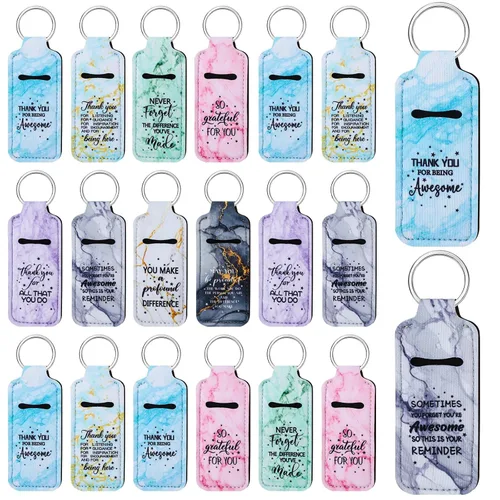 Miniatura 7 de Ecation 72 piezas de soporte para lápiz labial a granel, llavero con texto en inglés "Thank you" (Thank You), bolsa de brillo de labios inspirador