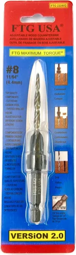 Miniatura 16 de FTG USA Juego de 12 brocas avellanadoras #4 (7/64") para madera con broca cónica