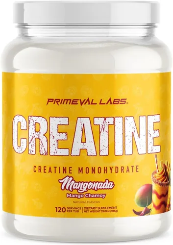 Primeval Labs Clean Creatine Monohydrate Powder | Polvo saborizado para fuerza muscular y recuperación | Sabores latinos Aqua Fresca | Suplemento de