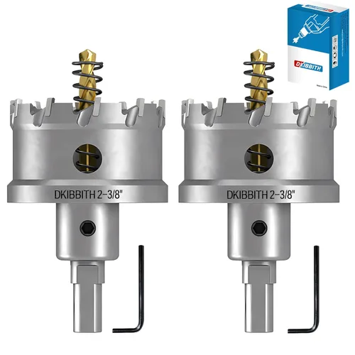Miniatura 31 de TCT Juego de sierra perforadora, 2 paquetes de cortadores de agujeros con punta de carburo de tungsteno de 1-3/4" (45mm) resistentes para acero