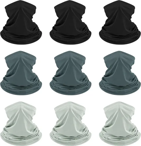 Miniatura 9 de 9 piezas de pasamontañas para hombre, polaina para el cuello, máscara facial de verano, protección solar, refrescante, transpirable, cubierta