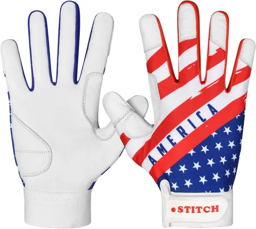 Miniatura 2 de Guantes de bateo con la bandera estadounidense, guantes de sóftbol para hombre, bandera de Estados Unidos, guantes de bateo de béisbol para hombres