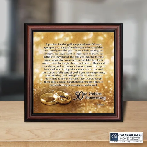 Miniatura 4 de Crossroads Home Décor Boda 50 para padres, decoraciones de 50 aniversario para fiestas, regalos de aniversario dorado de 50 años, 50 para parejas