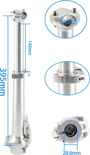 Miniatura 3 de Vástago retráctil de aluminio plegable para bicicleta plegable, E-Bike plegable