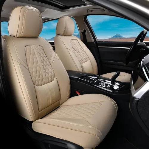 Miniatura 15 de Coverado - Juego completo de fundas de asiento delantero y trasero para automóvil, impermeable, piel de napa, protector, universal, para la mayoría