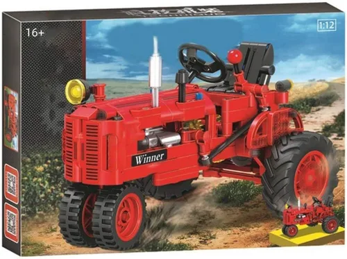 Miniatura 6 de Juego de bloques de construcción de tractor clásico, 302 piezas de bloques de construcción de tractor agrícola clásico, juego de modelos de juguete