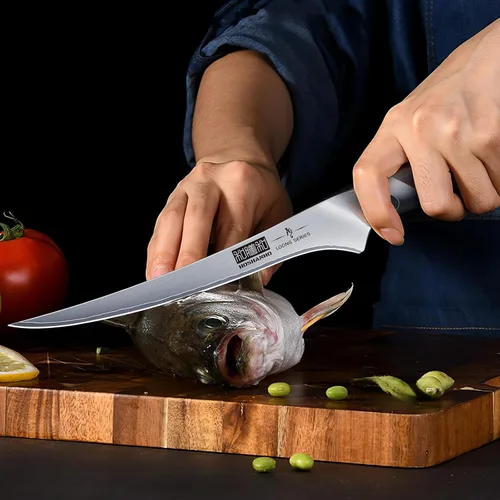 Miniatura 6 de HOSHANHO Juego de cuchillos de trinchar 3 piezas, juego de cuchillos japoneses de acero de alto carbono para rebanar brisket con mango ergonómico