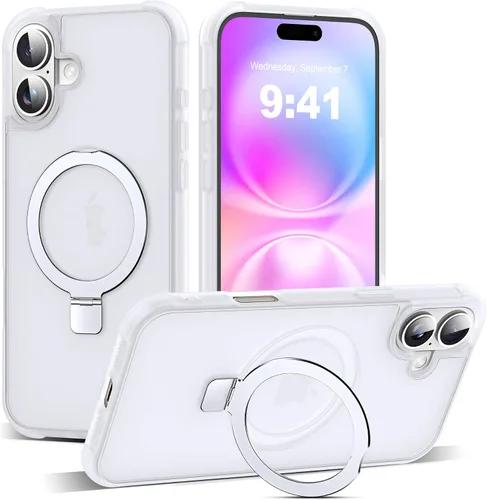 Miniatura 156 de SKYLMW – Funda compatible con iPhone 12 Pro Max y iPhone 13 Pro Max con soporte magnético invisible tipo anillo, fundas translúcidas para teléfonos