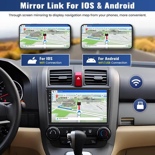 Miniatura 3 de 4 núcleos+64G Android 15 para Honda CRV 2007-2011 Radio de coche estéreo con A-pple inalámbrico CarPlay Android Auto WiFi GPS, pantalla táctil de 9