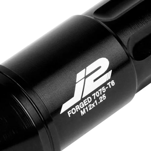 Miniatura 3 de J2 Engineering - 20 tuercas de aluminio M12 x 1.25 7075-T6 de 1.969 in con llave de enchufe (negro)