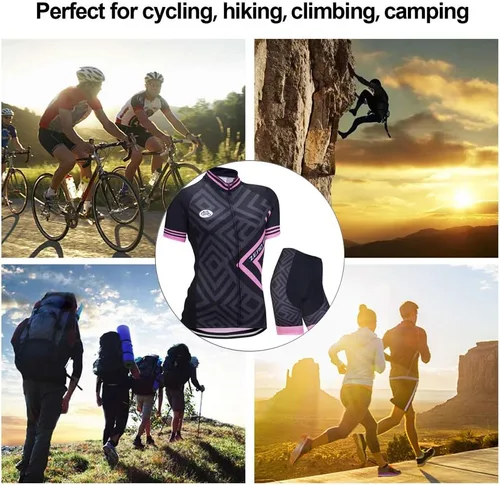 Miniatura 5 de Jersey de ciclismo para mujer, de manga corta, secado rápido, transpirable, para montaña.
