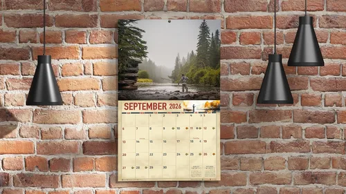 Miniatura 6 de The KING Company - Calendario de pared de pesca con mosca 2026, tamaño XL, 14 x 22 pulgadas, calendario de pesca por The KING Company-Monster