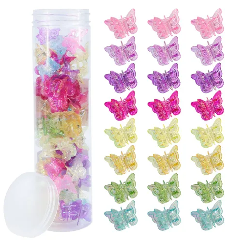Miniatura 16 de AHONEY - 60 pinzas de mariposa mini para el cabello con caja de brillo, accesorios para el cabello estilo 90s Y2k para niñas y mujeres (Azul)
