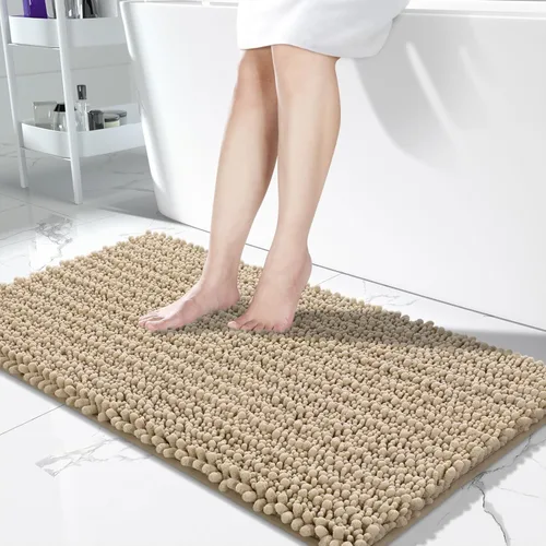 Miniatura 114 de Yimobra Alfombras de Baño Antideslizantes Lavables - Alfombra de Baño de Chenilla Ultra Suave Absorbente, Alfombra Peluda de Secado Rápido para Negro