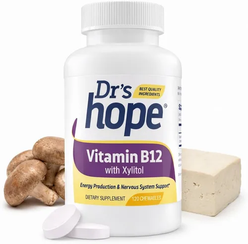 Dr's Hope Vitamina B12 1000 mcg, 120 tabletas masticables, suministro para 4 meses, 1 tableta diaria – Puede apoyar la energía, el metabolismo y la